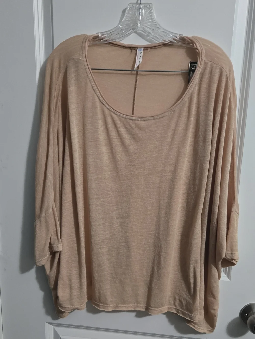 Free People Draped Scoop-Neck Tunic in Beige
